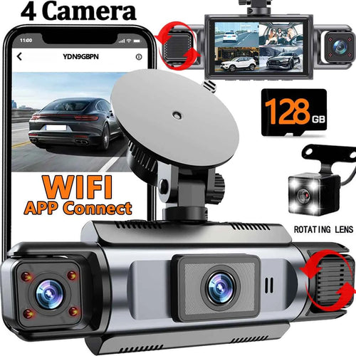 4 Channel 360° WiFi Dash Cam – Front, Rear, Left & Right Night Vision | AKT TECH