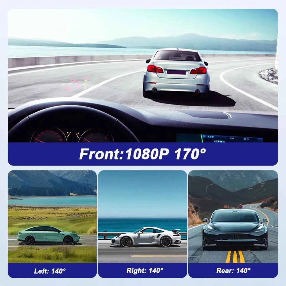 4 Channel 360° WiFi Dash Cam – Front, Rear, Left & Right Night Vision | AKT TECH