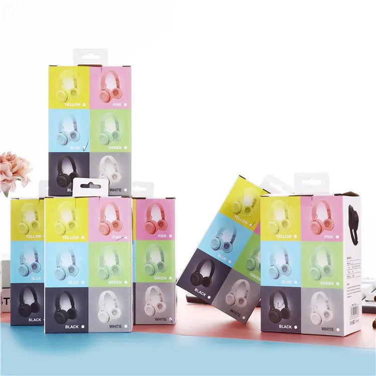Kids Macaron Wireless Bluetooth Headphones – Stereo, Built-in Mic, Foldable | AKT TECH