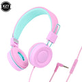 Kids Headphones 3.5mm Audio Jack Wired Earphone Foldable Stereo Headset With Mic for Girls Boys Gift Online Learning Earbuds