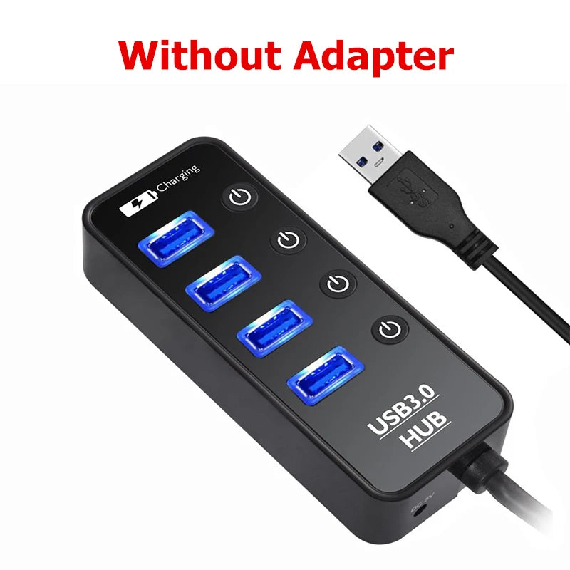 USB 3.0 Hub – 4-Port Powered Expander with Smart Charging Port | AKT TECH