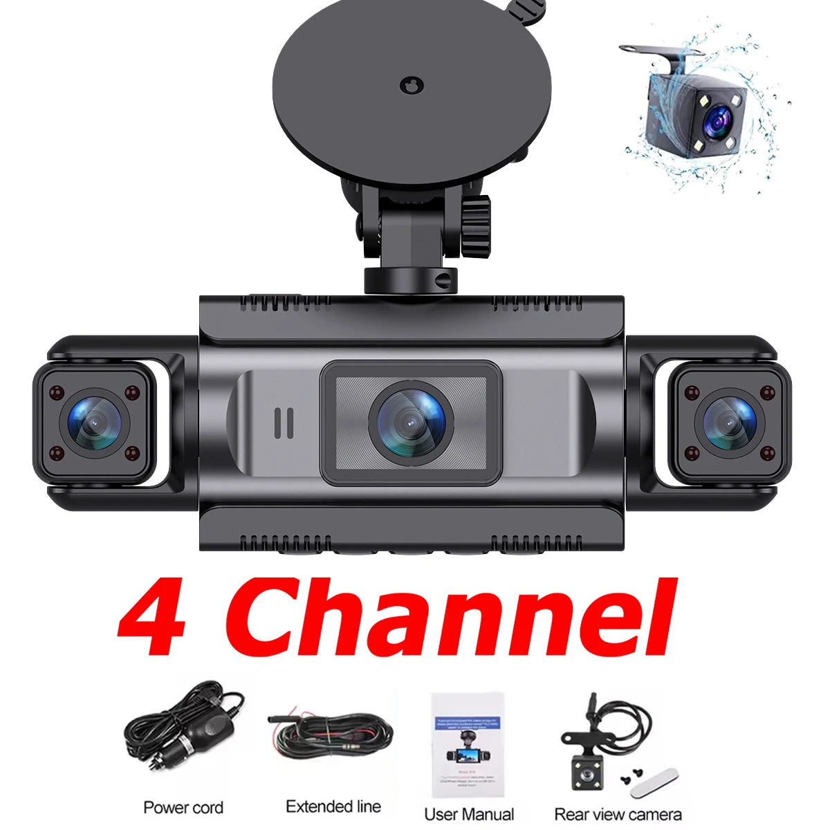 4-Channel 360° WiFi Dash Cam – 1080P Front, Rear, Left & Right Night Vision | AKT TECH